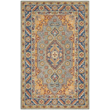 Safavieh 6 x 6 ft. Antiquity Hand Tufted Area Rug Blue & Gold AT504M-6SQ